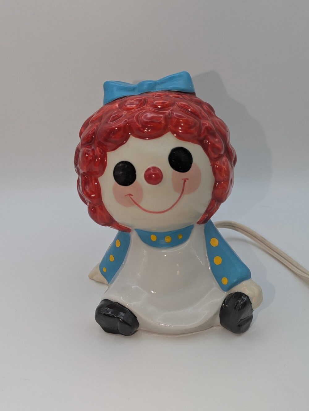 Vintage Raggedy Ann Ceramic Night Light / Table Lamp